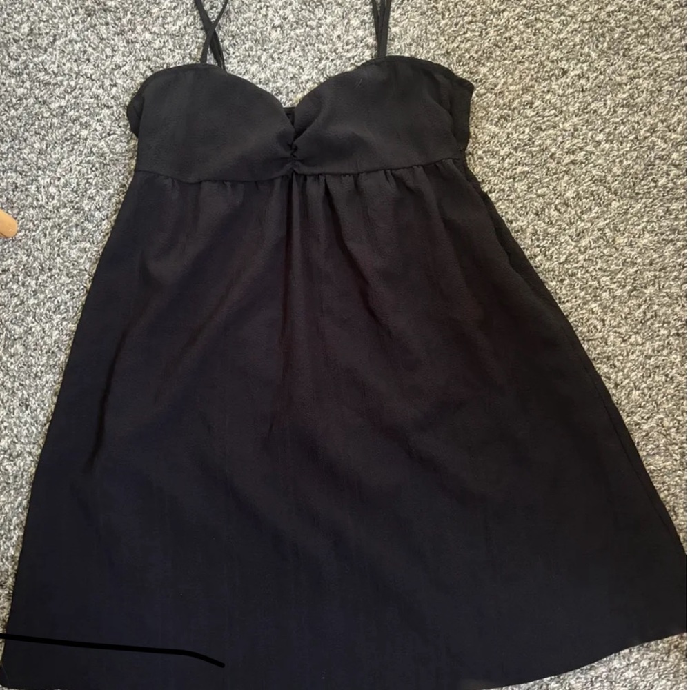 Divided Black Mini Dress